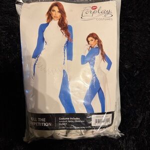 Forplay Blue and White Costume Jumpsuit